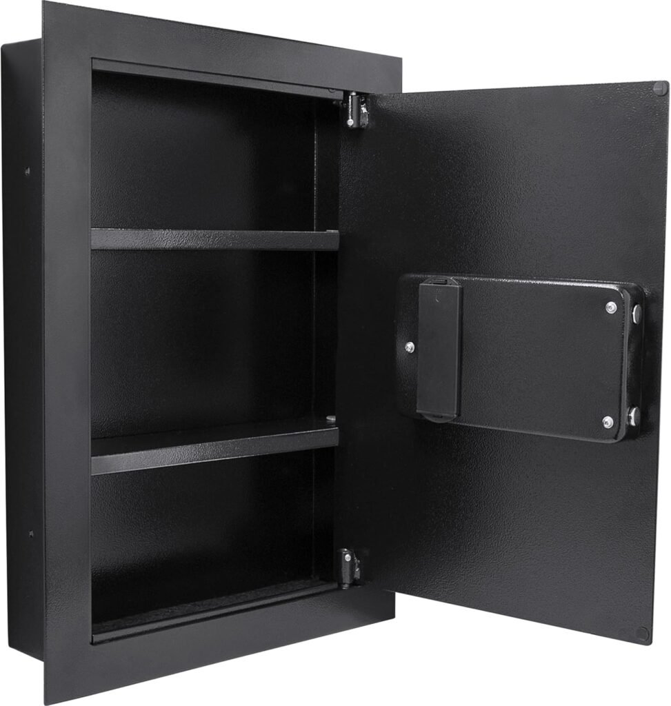 Barska Biometric Fingerprint Steel Wall Safe with Adjustable Shelves – DOJ Certified with Pry-Resistant Deadbolts, Mountable for Home, Office, and Business Use Barska Biometric Fingerprint Steel Wall Safe with Adjustable Shelves – DOJ Certified with Pry-Resistant Deadbolts, Mountable for Home, Office, and Business Use