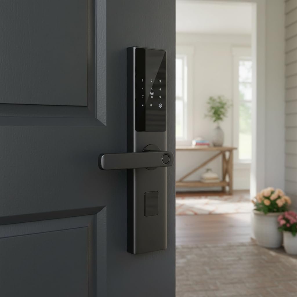 G2 Touchscreen Smart Lock: 6-in-1 Keyless Entry, Smart Lock for Exterior Doors, Fingerprint, Passcode, Mobile App Entry, Easy Installation