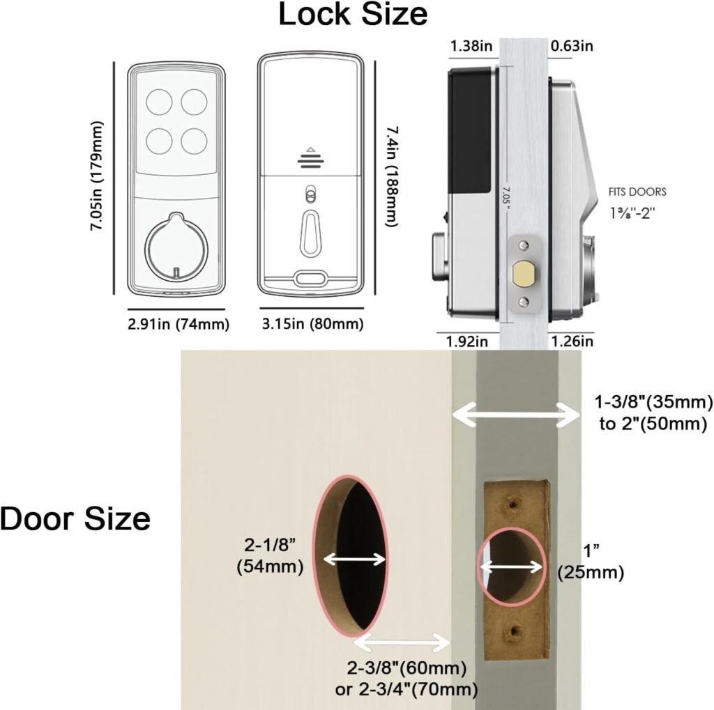 Lockly Secure Plus, RFID Card Smart Lock, Keyless Entry Door Lock, Smart Locks for Front Door, PIN Genie® Keypad, 3D Biometric Fingerprint Sensor, Auto Lock Smart Door Lock