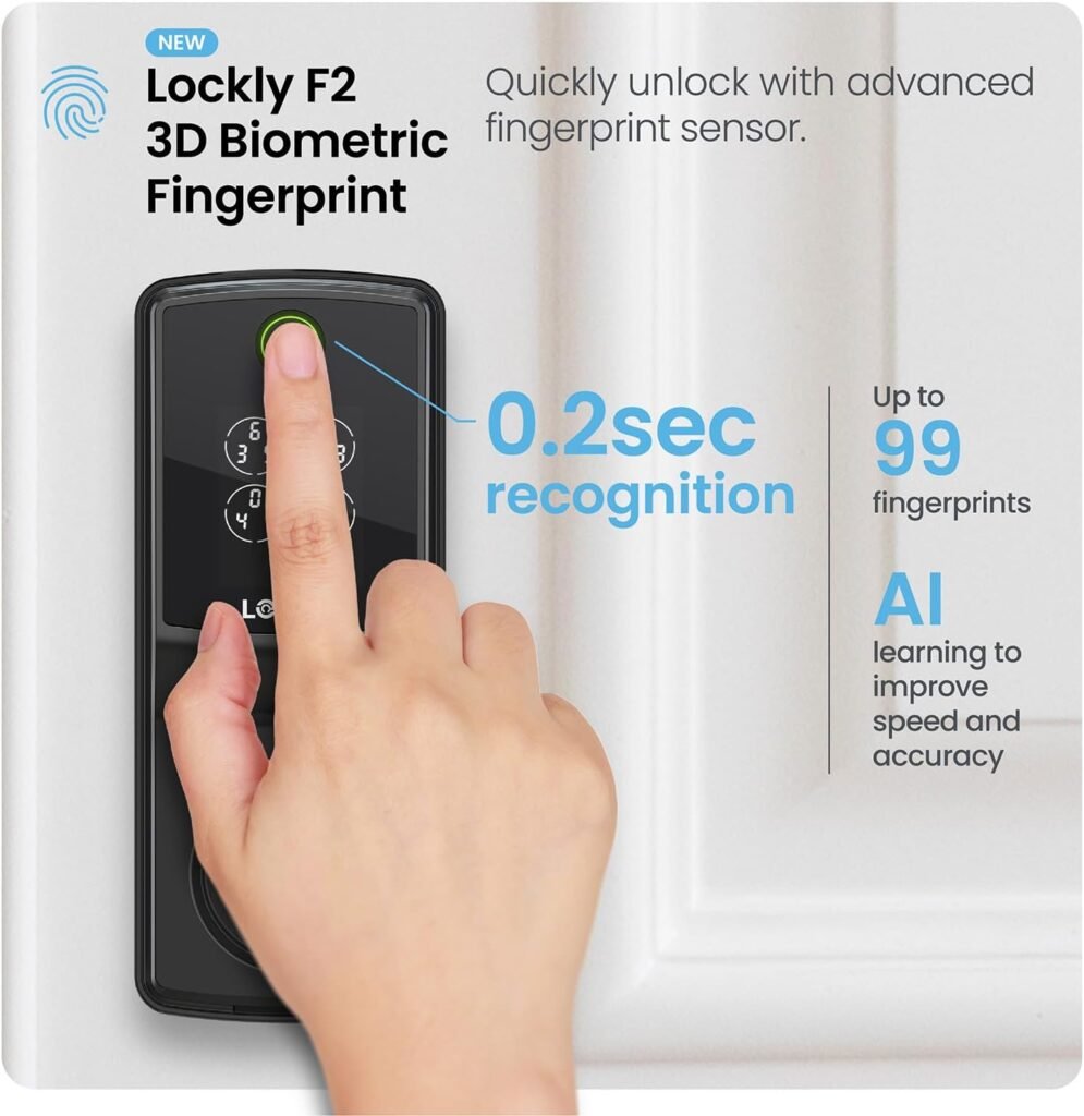 Lockly Secure Pro (2025 Latest Version), Smart Lock with Built-in Wi-Fi, New-Gen Fingerprint Door Lock, Keyless Entry Deadbolt, PIN Genie Keypad, Auto Lock, App Remote Control, Easy Installation Lockly Secure Pro (2025 Latest Version), Smart Lock with Built-in Wi-Fi, New-Gen Fingerprint Door Lock, Keyless Entry Deadbolt, PIN Genie Keypad, Auto Lock, App Remote Control, Easy Installation
