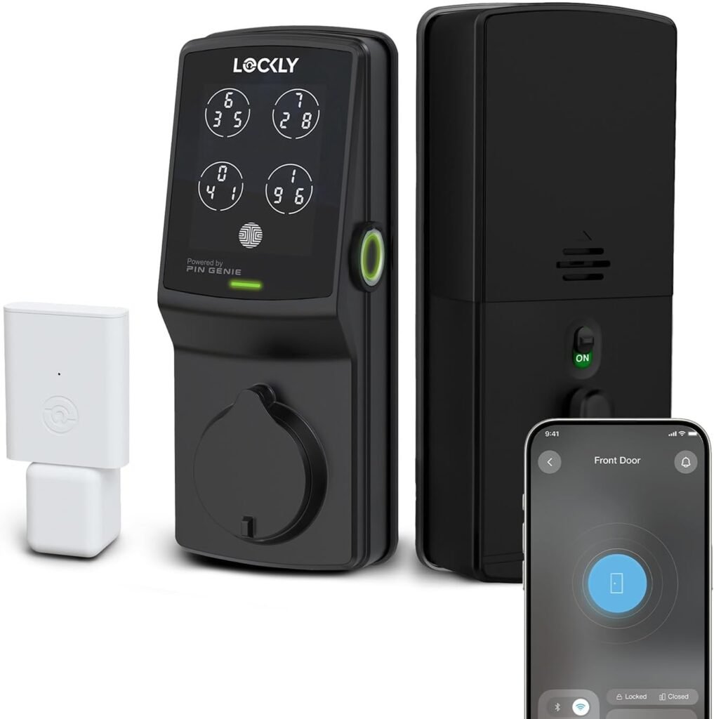 Lockly Secure Pro Deadbolt, Wi-Fi Smart Lock, Keyless Entry Door Lock, Smart Locks for Any Doors, PIN Genie® Keypad, 3D Biometric Fingerprint Sensor, Auto Lock, Rekeying Capability - Matte Black Lockly Secure Pro Deadbolt, Wi-Fi Smart Lock, Keyless Entry Door Lock, Smart Locks for Any Doors, PIN Genie® Keypad, 3D Biometric Fingerprint Sensor, Auto Lock, Rekeying Capability - Matte Black