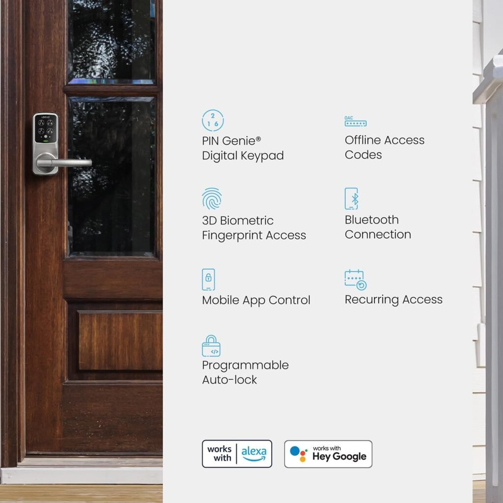 Lockly Secure Pro Smart Lock Wi-Fi, Keyless Entry Digital Keypad Door Lock, 3D Biometric Fingerprint Sensor Front Door with Handle, Voice Control Auto Lock Lockly Secure Pro Smart Lock Wi-Fi, Keyless Entry Digital Keypad Door Lock, 3D Biometric Fingerprint Sensor Front Door with Handle, Voice Control Auto Lock