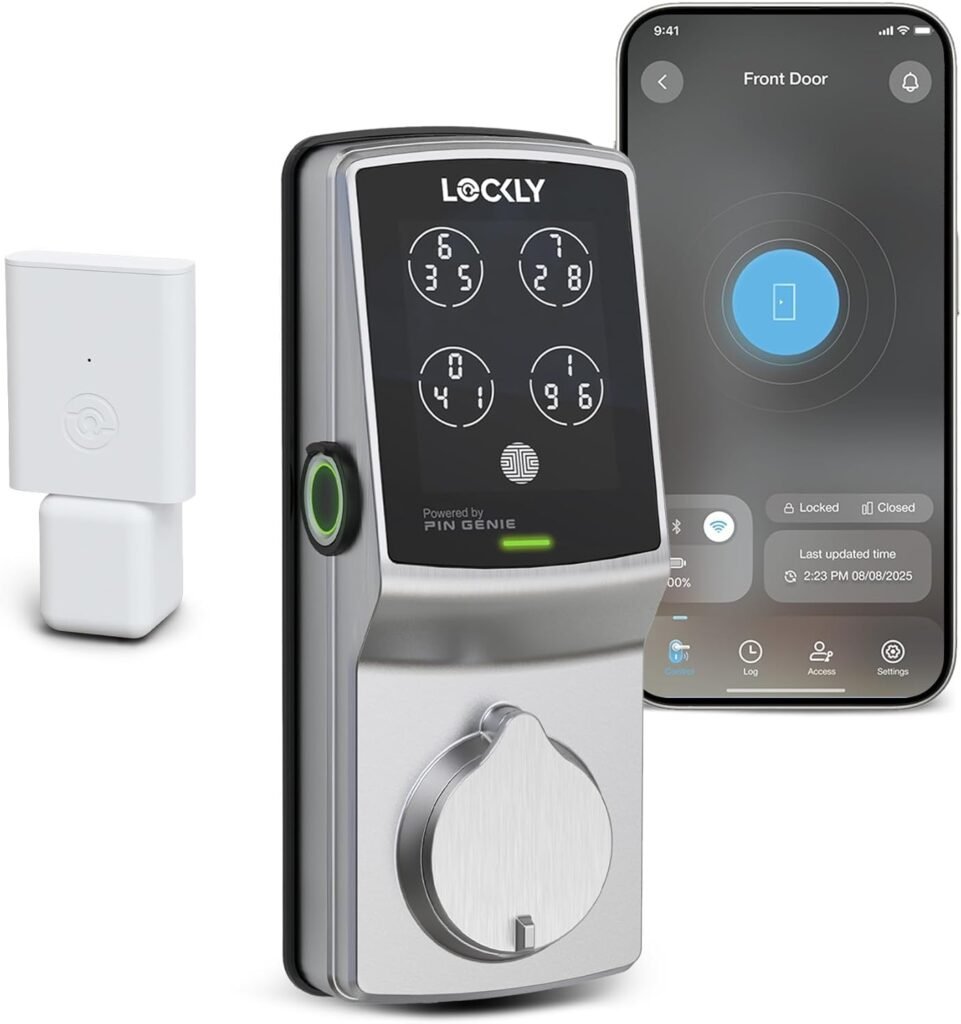 Lockly Secure Pro Wi-Fi Smart Door Lock, Keyless Entry with PIN Genie® Digital Keypad, 3D Biometric Fingerprint Sensor Front Door Lock Deadbolt, Voice Control Auto Lock - Left Fingerprint Edition Lockly Secure Pro Wi-Fi Smart Door Lock, Keyless Entry with PIN Genie® Digital Keypad, 3D Biometric Fingerprint Sensor Front Door Lock Deadbolt, Voice Control Auto Lock - Left Fingerprint Edition
