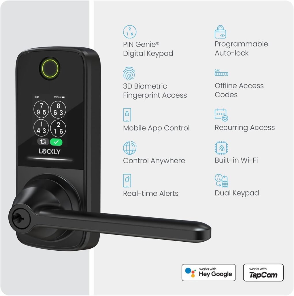 Lockly Smart Lock Secure Pro (2026 Latest Version),Fingerprint Door Lock, Keyless Entry, Built-in Wi-Fi Latch, PIN Genie Keypad (Black) Lockly Smart Lock Secure Pro (2026 Latest Version),Fingerprint Door Lock, Keyless Entry, Built-in Wi-Fi Latch, PIN Genie Keypad (Black)