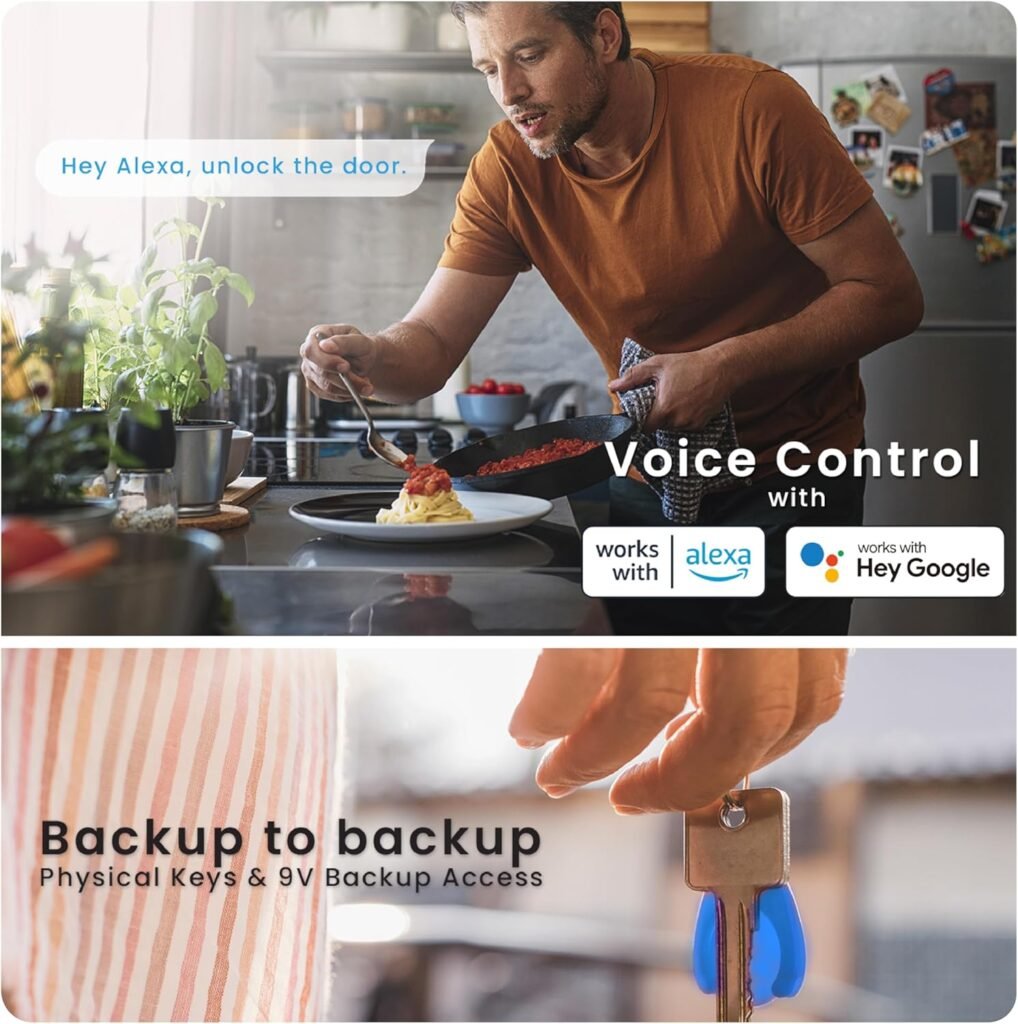 Lockly Vision Elite Video Smart Lock with Camera, Smart Wi-Fi Deadbolt for Front Door, PIN Genie® Keypad, Fingerprint Door Lock, Motion Sensor, App Remote Control, 2-Way Audio Doorbell, No Monthly Fee