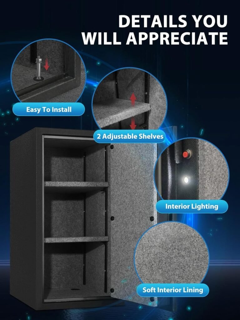 TIGERKING Biometric Fingerprint Fireproof Safe for Home Office, 3.47 Cu Ft Solid Steel Security Safe with Removable Shelf, Stores 29 Fingerprints, 30 Min Fire Protection, Anti-Theft Digital Safe TIGERKING Biometric Fingerprint Fireproof Safe for Home Office, 3.47 Cu Ft Solid Steel Security Safe with Removable Shelf, Stores 29 Fingerprints, 30 Min Fire Protection, Anti-Theft Digital Safe