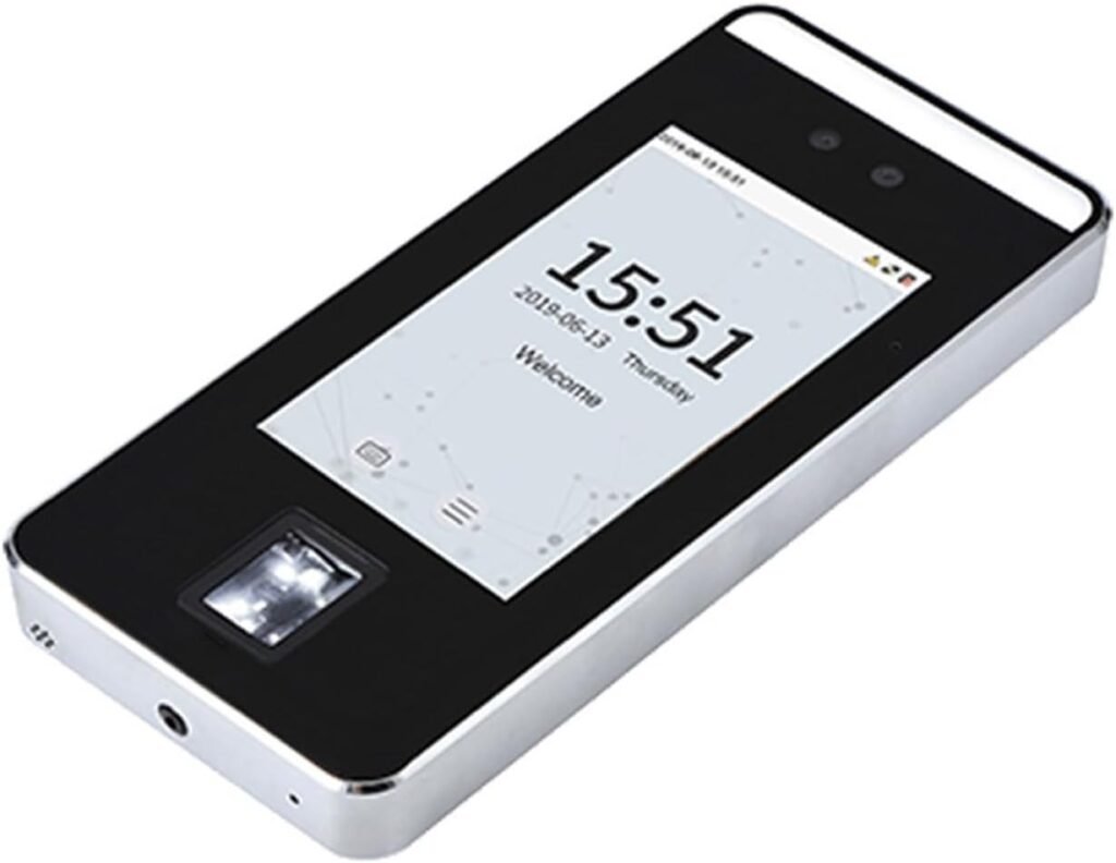 VGVGV Time Clock, SpeedFace-V5L Dynamic Face Recognition Fingerprint Time Attendance Machine Door Access Control System(Speedface-V5L-IC)