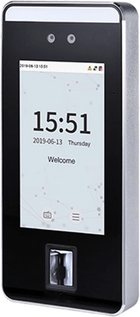 VGVGV Time Clock, SpeedFace-V5L Dynamic Face Recognition Fingerprint Time Attendance Machine Door Access Control System(Speedface-V5L-IC)