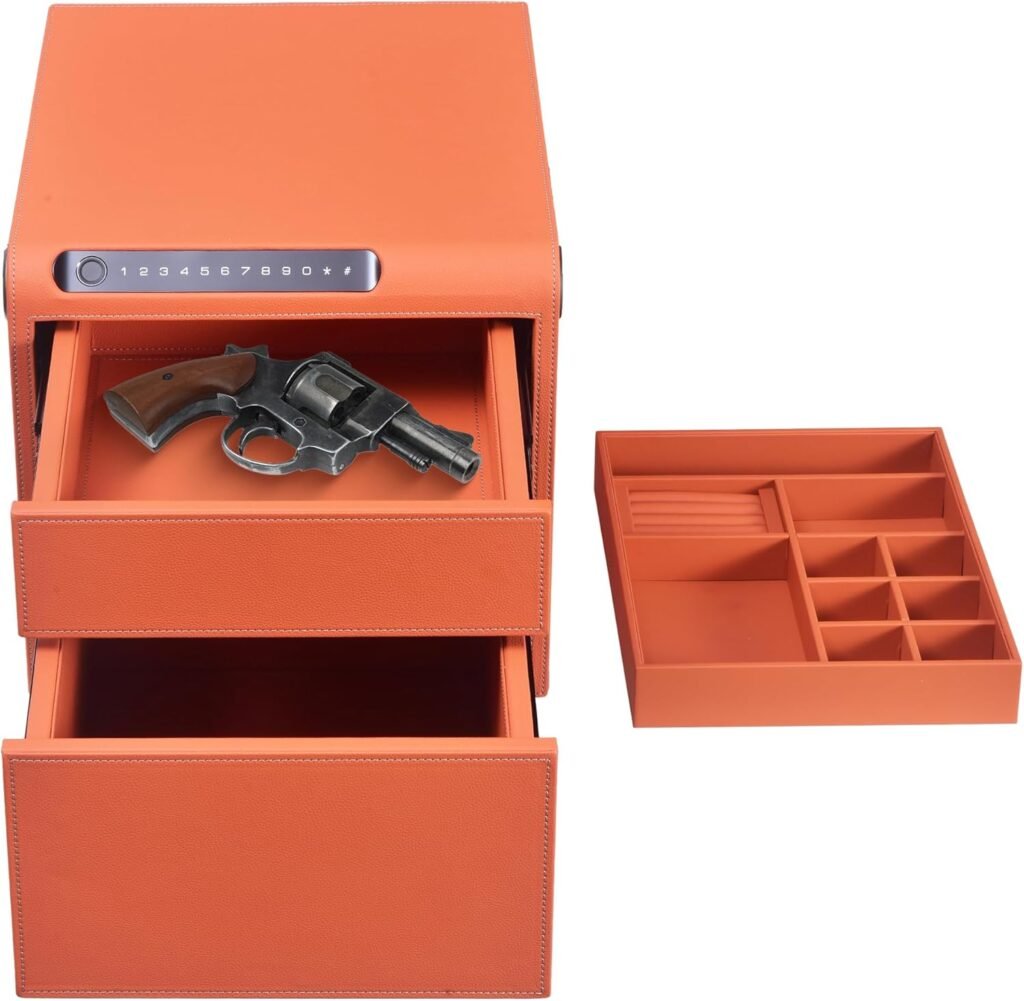 XPEDITION Biometric Fingerprint Jewelry Safe for Home Quick-Access Fingerprint Lock  Digital Keypad for Home Security Slide-Away Drawer Safe