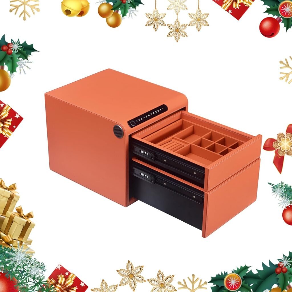 XPEDITION Biometric Fingerprint Jewelry Safe for Home Quick-Access Fingerprint Lock  Digital Keypad for Home Security Slide-Away Drawer Safe