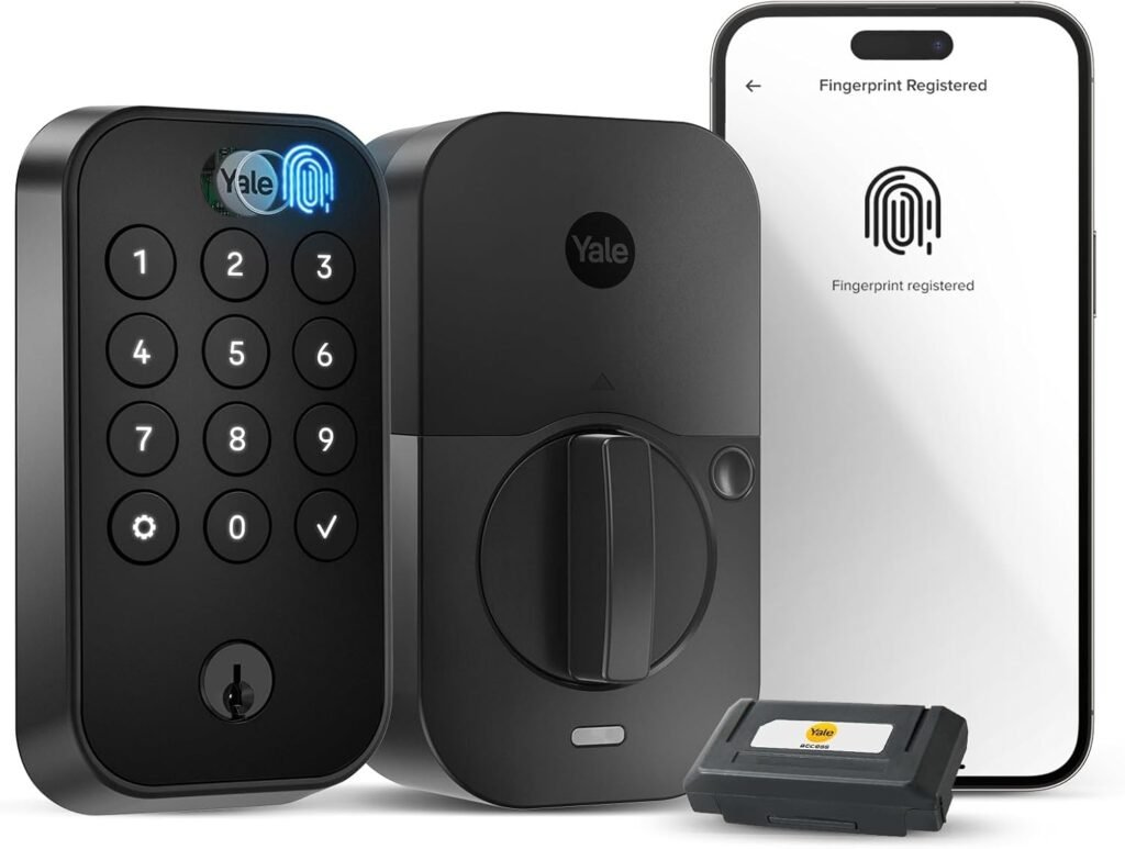 Yale Security Assure Lock 2 Touch Deadbolt, Black Suede Keyed Smart Entry Door Lock with Wi-Fi Connected Keypad and Fingerprint Scanner for Code Entry and Remote Access, YRD410-F-WF1-BSP Yale Security Assure Lock 2 Touch Deadbolt, Black Suede Keyed Smart Entry Door Lock with Wi-Fi Connected Keypad and Fingerprint Scanner for Code Entry and Remote Access, YRD410-F-WF1-BSP