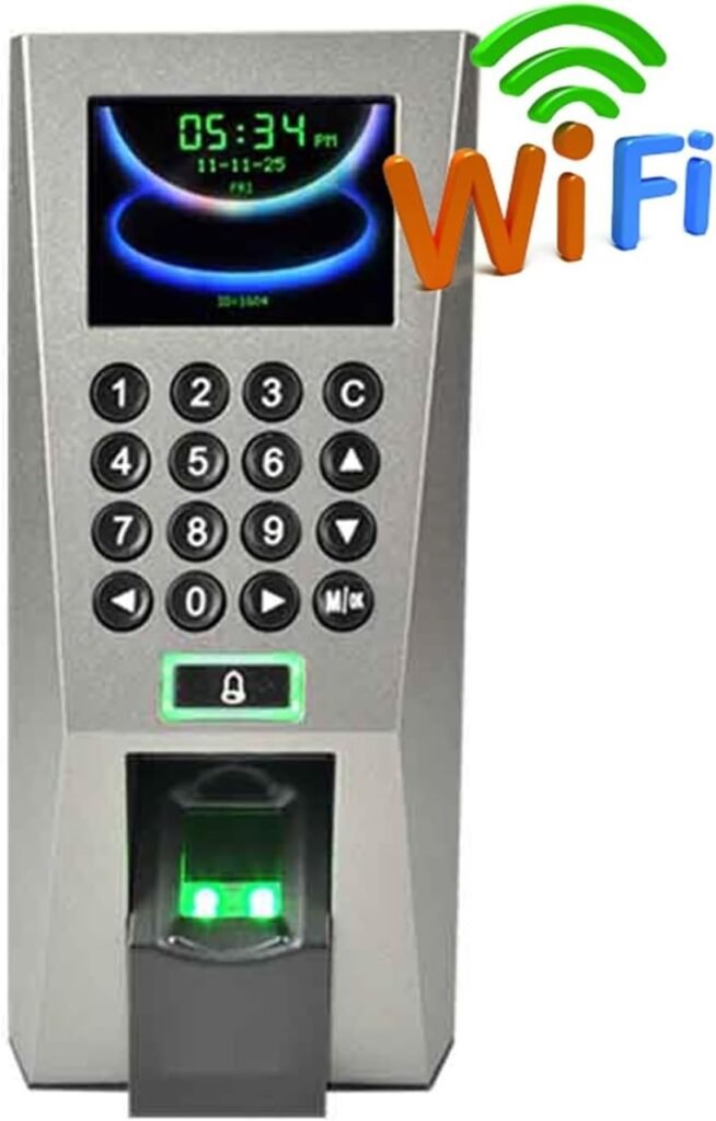 Clocking in Machine for Employees Small Business F18 USB/IP Biometric Fingerprint Login Recognition Access Control Machine System Use Electric Lock,