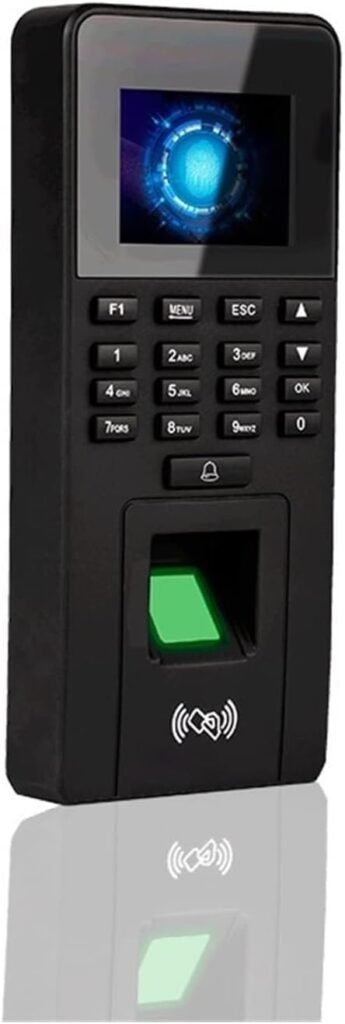 Fingerprint Time Clock Punch Card Machine, Biometric Access Control, Employee Attendance Tracker, with Card/Password Options