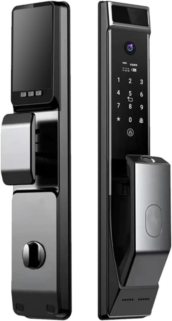Intelligent Lock, Anti-Theft Door, Cat Eye Electronic Password Lock, Intelligent Facial Recognition Fingerprint Door Lock (Color : Gray-Face)