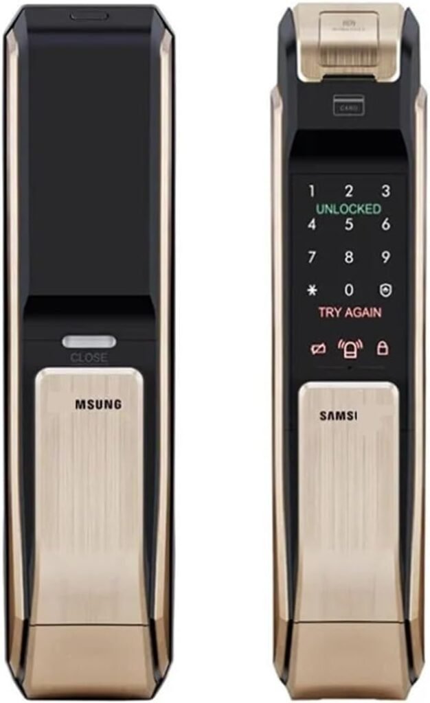 Smart Door Lock Fingerprint Lock DP718/DP728/DP739 Original Imported Fingerprint Password Magnetic Card Key Compatible with Samsung(718 Push (Inward Opening))