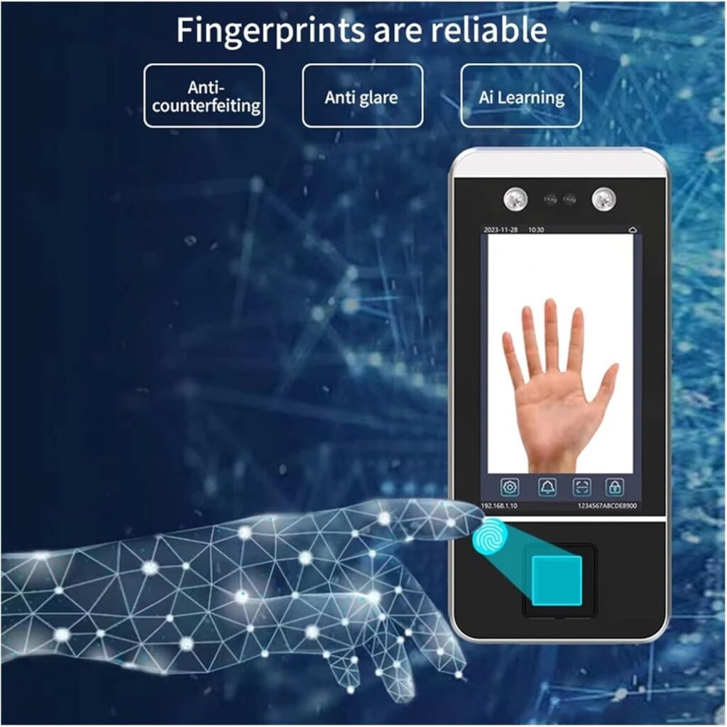 Time Clock, Time Clock,5 5 Inch Metal Office Biometric Access Control Products Hand Palm Attendance Face Recognition Machine and Access,for Small Business Time Clock, Time Clock,5 5 Inch Metal Office Biometric Access Control Products Hand Palm Attendance Face Recognition Machine and Access,for Small Business