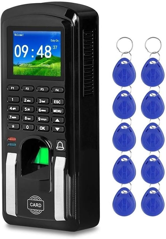 Time Clocks Fingerprint Access Control TCP/IP Biometric Time and Attendance System Machine Employee Sign-in Recorder 2.4 Inches Employees Small Business
