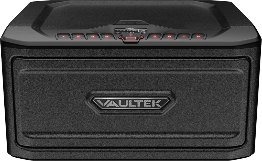 VAULTEK MR Series Dual Layer Smart Handgun Safe Multiple Pistol Storage Smart Safe with Biometric Scanner, Live Alerts, and Auto-Open Door (Biometric + WiFi)