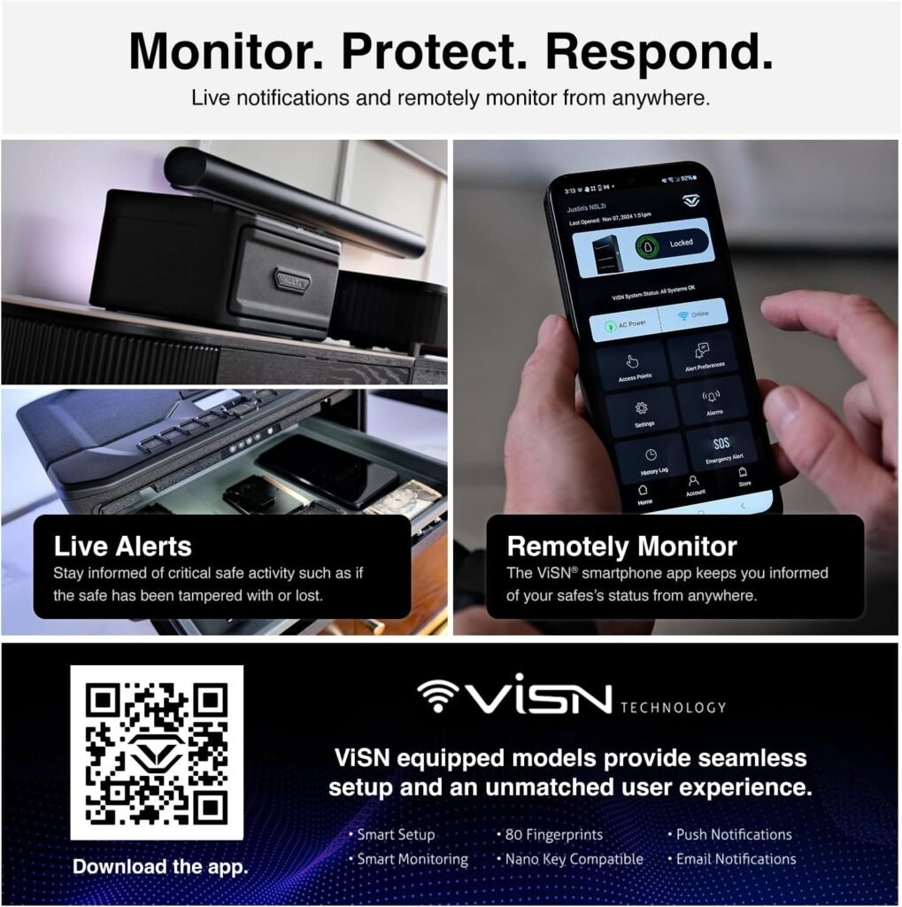 VAULTEK MR Series Dual Layer Smart Handgun Safe Multiple Pistol Storage Smart Safe with Biometric Scanner, Live Alerts, and Auto-Open Door (Biometric + WiFi)