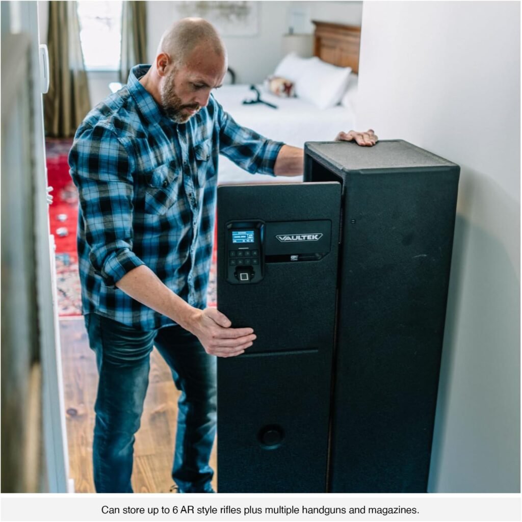 VAULTEK RS500i Compact Quick Access Biometric Rifle Safe with Modular Interior, ViSN Smart WiFi, Live Alerts, Auto-Open Door,  Anti-Theft Protection, Modular High Capacity Safe / ViSN RS500i