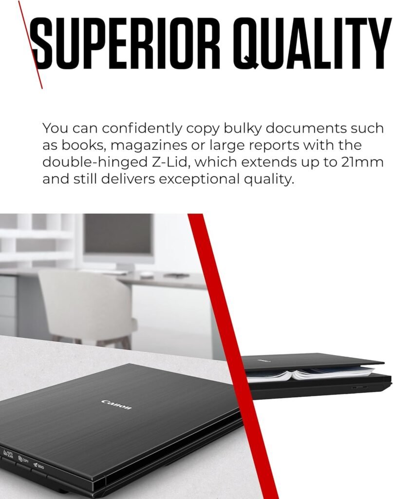 Canon LiDE 400 Colour Flatbed Scanner (Black) - Space Saving Design with USB Type-C Connectivity, Easy One-Touch Operation - Ideal for Home or Office