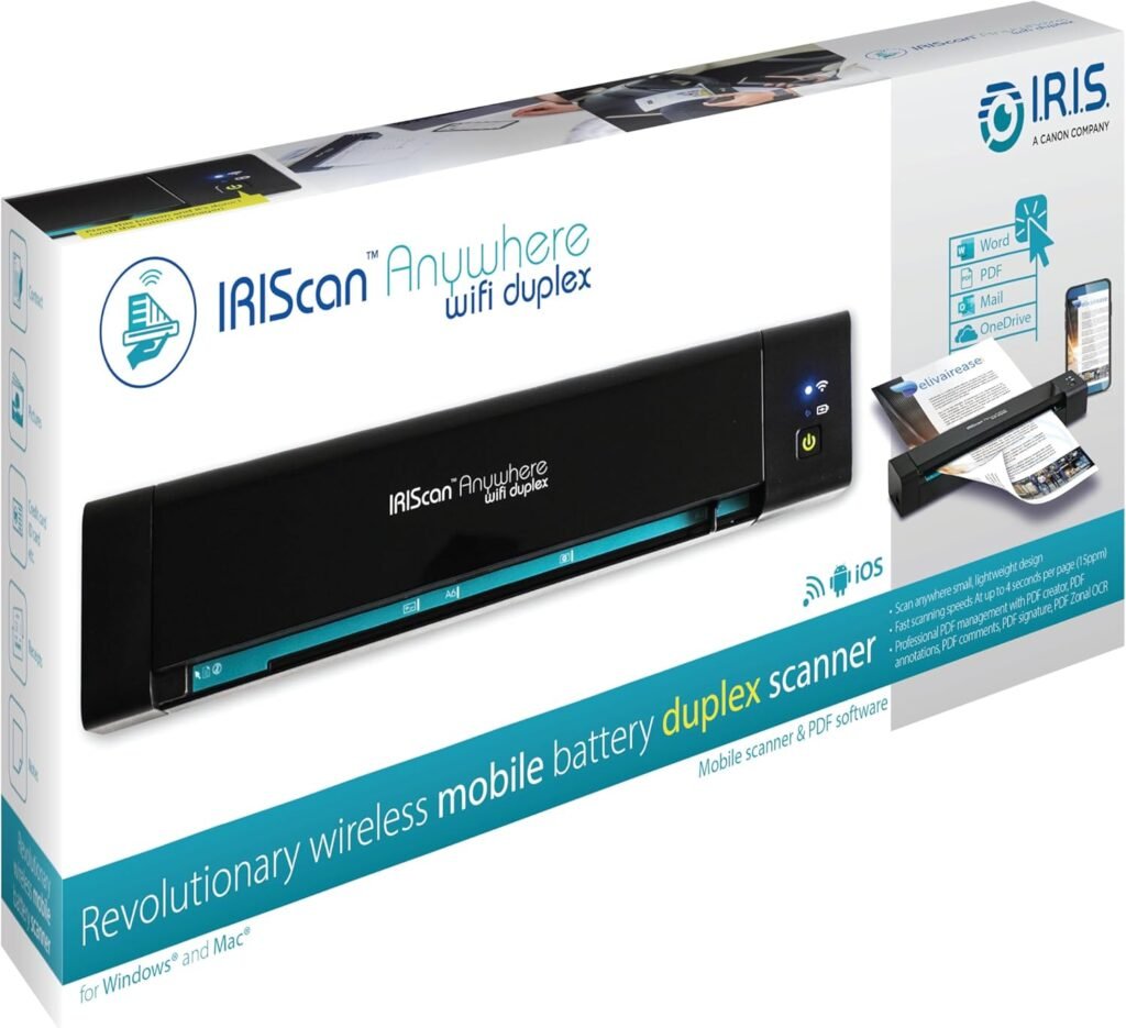 IRIScan Anywhere Duplex Wireless mobile document scanner v6Pro :scanners for computers battery|15PPM|WIFI|battery|PDF editor|USB powered|document scanner|scan to Word, PDF, XLS|Receipt scanner|Win Mac IRIScan Anywhere Duplex Wireless mobile document scanner v6Pro :scanners for computers battery|15PPM|WIFI|battery|PDF editor|USB powered|document scanner|scan to Word, PDF, XLS|Receipt scanner|Win Mac