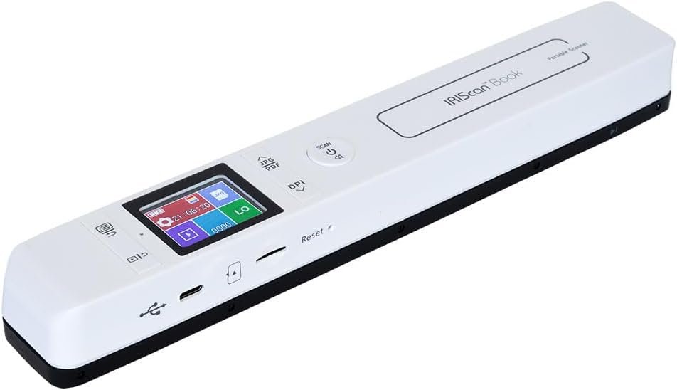 IRIScan Book 7 Portable Scanner : 15PPM | Document Scanner | OCR |1050dpi | Hand Scanner | scan to Word, PDF, XLS | SD Card | scan Thru USB, Win Mac IRIScan Book 7 Portable Scanner : 15PPM | Document Scanner | OCR |1050dpi | Hand Scanner | scan to Word, PDF, XLS | SD Card | scan Thru USB, Win Mac