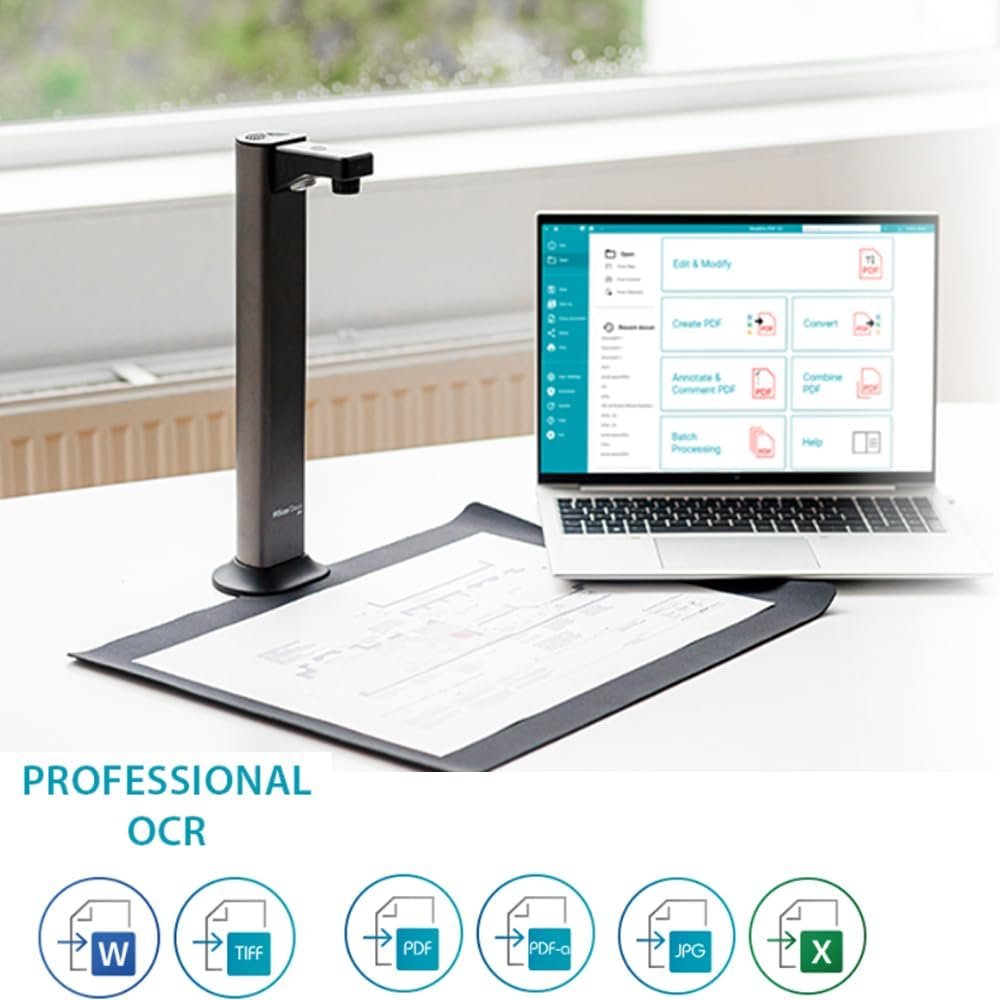 IRIScan Desk 7 PRO Scanner Document Camera a3 Scanner: 4K UltraHD|18MP|600dpi|visualizer|Library Scanner|Portable Scanner|Book Scanner|AI Curve Flattening|Finger Hiding|Win Mac IRIScan Desk 7 PRO Scanner Document Camera a3 Scanner: 4K UltraHD|18MP|600dpi|visualizer|Library Scanner|Portable Scanner|Book Scanner|AI Curve Flattening|Finger Hiding|Win Mac