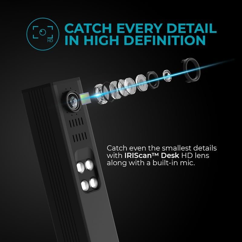 IRIScan Desk Document Camera a3 Scanner- v6Pro :13MP/21MP visualizer, Free PDF Editor,Portable Scanner,Book Scanner,AI Curve Flattening-Finger Hiding,Win Mac