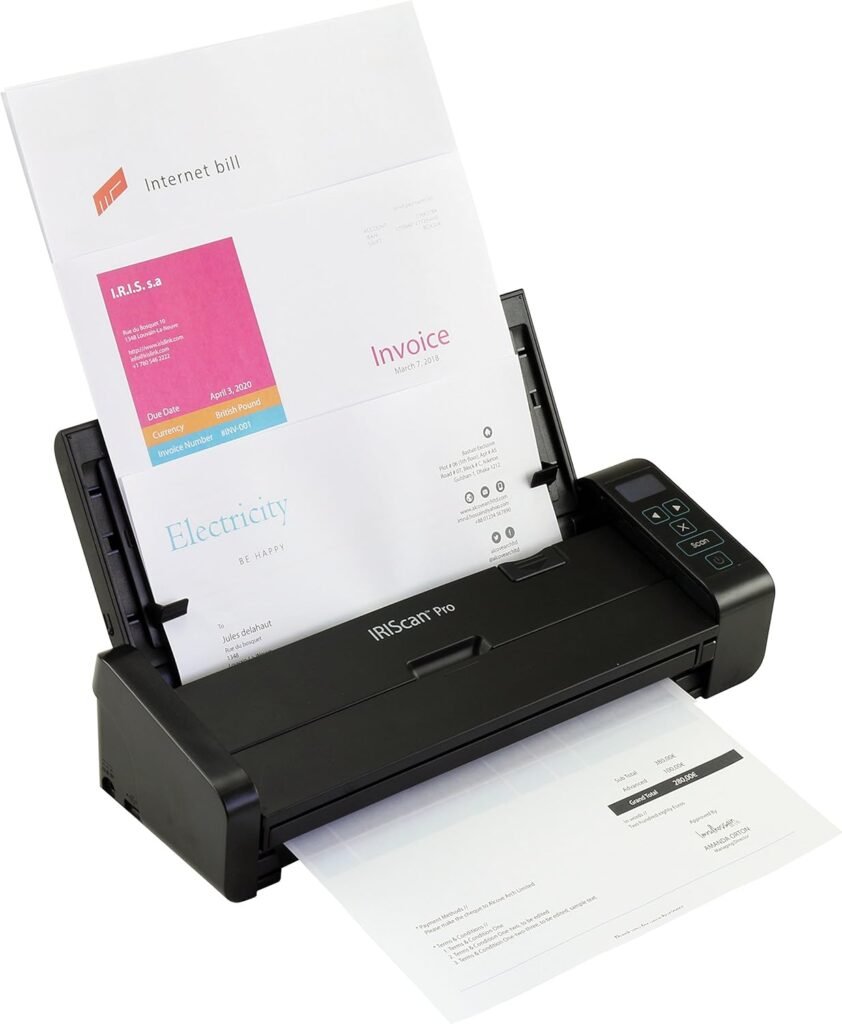 IRIScan Pro 5 Color Portable Duplex Document Scanner, Auto Document Feeder (ADF) 20Pages, Ultra Speed 20PPM, 1 Click scan to PDF, Full OCR 138 Languages, Scan to JPG/PDF/Word/Excel/Cloud
