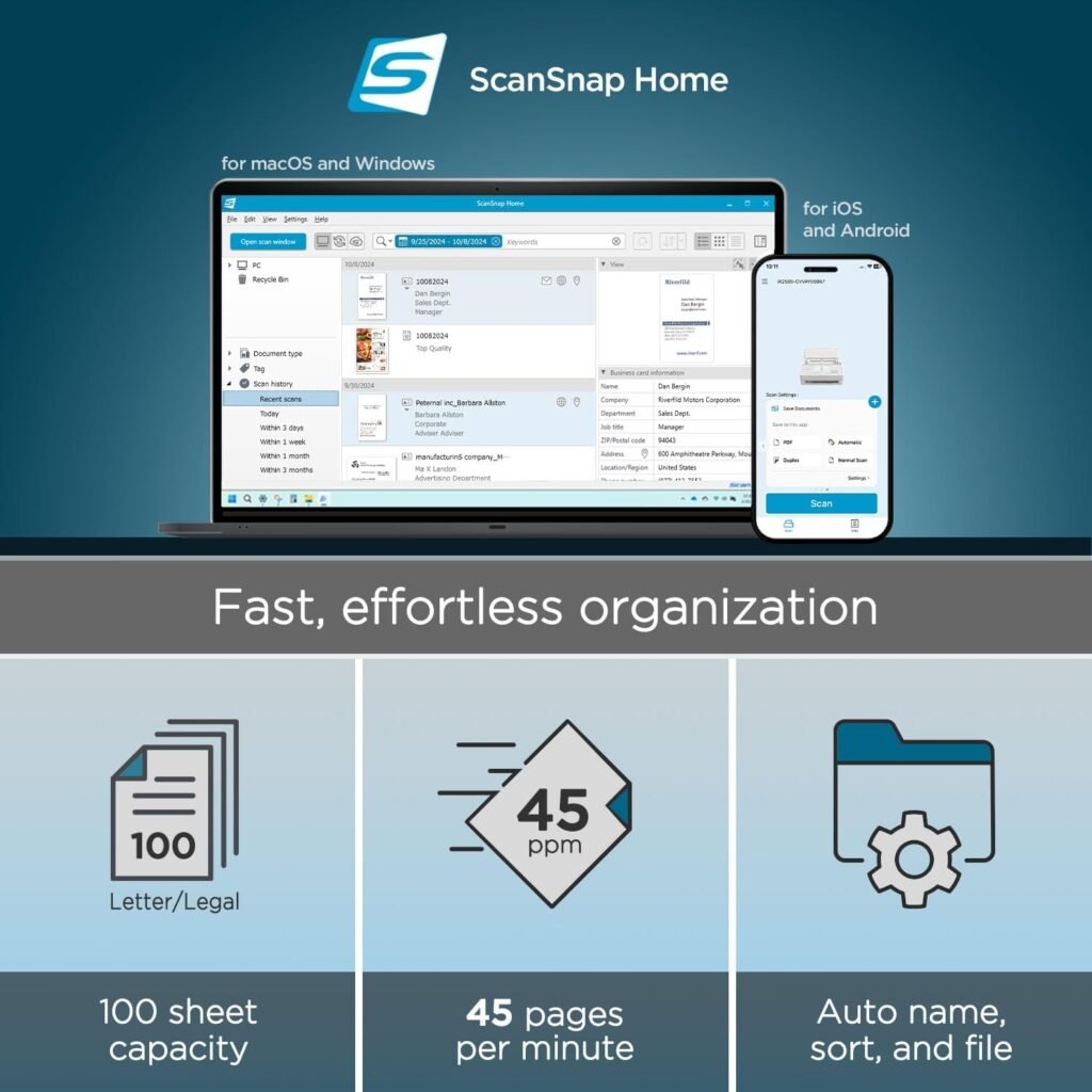 ScanSnap iX2500 Premium Wireless or USB High-Speed Cloud Enabled Document, Photo Receipt Scanner with Large 5 Touchscreen for Mac or PC, Includes 4-Year Protection Plan ScanSnap iX2500 Premium Wireless or USB High-Speed Cloud Enabled Document, Photo Receipt Scanner with Large 5 Touchscreen for Mac or PC, Includes 4-Year Protection Plan