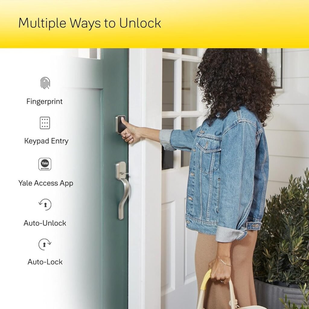 Yale Security Assure Lock Touch Deadbolt, Black Suede Keyed Smart Entry Door Lock with Wi-Fi Connected Keypad and Fingerprint Scanner for Code Entry and Remote Access, YRD410-F-WF1-BSP