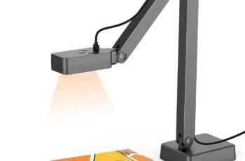 8MP Document Camera for Classroom, USB-C Plug & Play Overhead Camera with Autofocus, LED Light & Microphone, Foldable Doc Cam for Teachers, Online Teaching, Book Scanning, Zoom