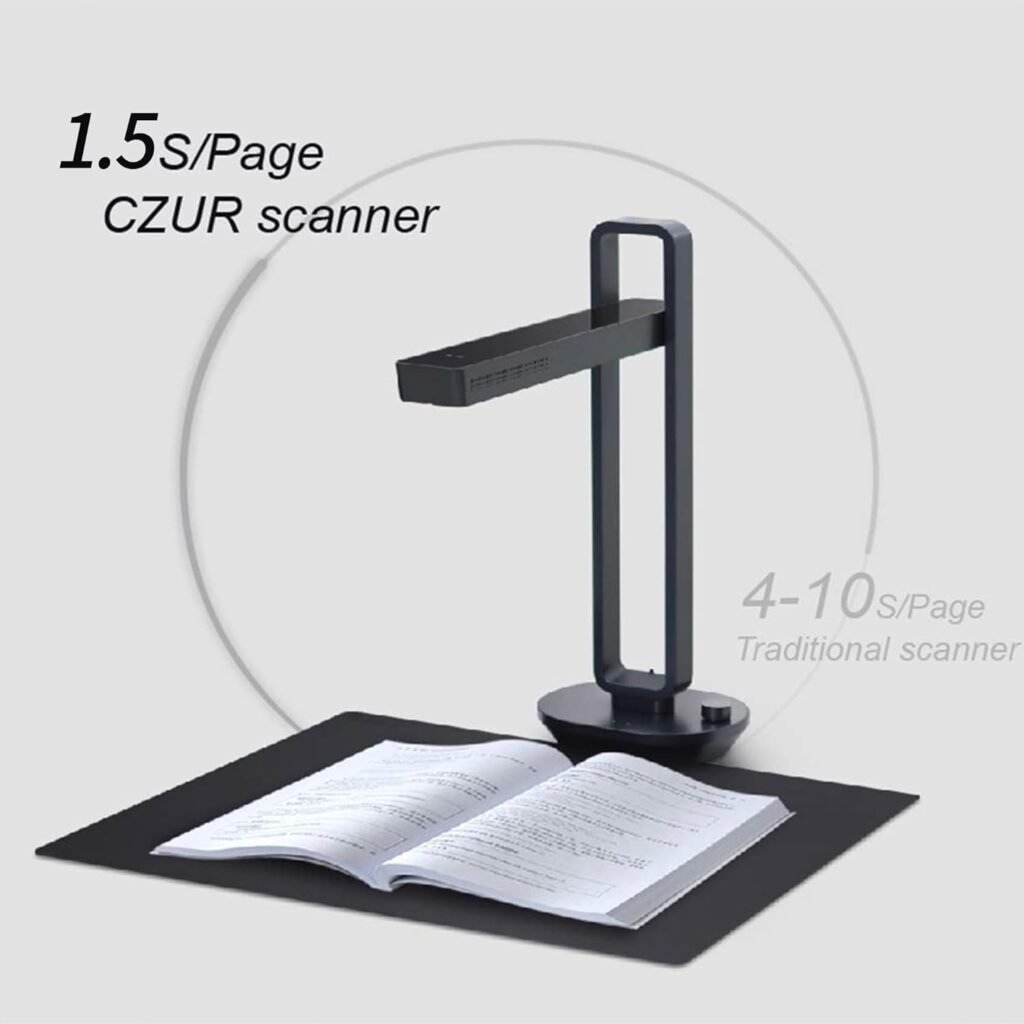 CZUR Aura Pro Portable Book Scanner, A3 Document Scanner, Auto-Flatten  Fingerprint Removal Technologies, Multi-Language OCR, 90° Foldable, for Mac  Windows