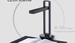 CZUR Aura Pro Portable Book Scanner, A3 Document Scanner, Auto-Flatten & Fingerprint Removal Technologies, Multi-Language OCR, 90° Foldable, for Mac & Windows