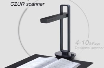 CZUR Aura Pro Portable Book Scanner, A3 Document Scanner, Auto-Flatten & Fingerprint Removal Technologies, Multi-Language OCR, 90° Foldable, for Mac & Windows