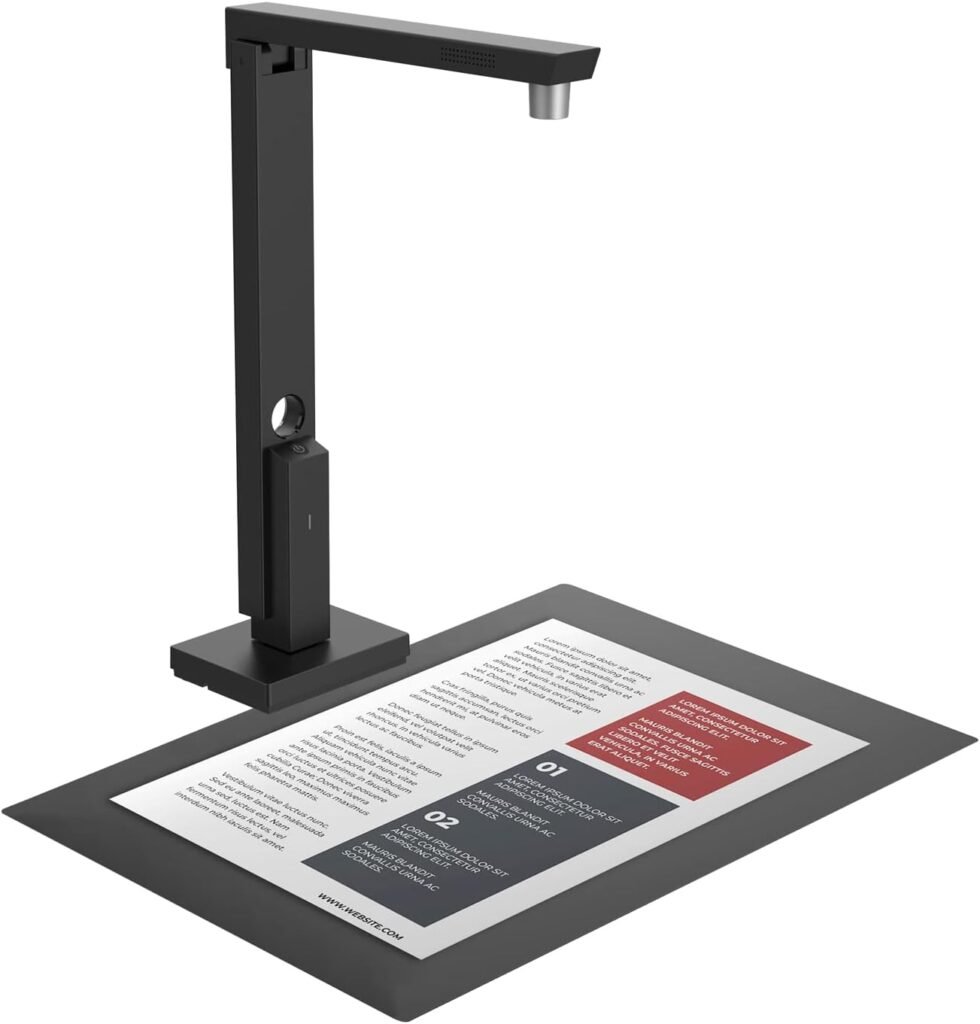 CZUR Lens1200 Pro Portable Document Scanner, 12MP USB Document Camera, Fast Scan 1s/Page, Capture Size A4, Easy-to-Use OCR, Travel-Friendly Mobile Scanner for Mac  Windows(Not for Books)