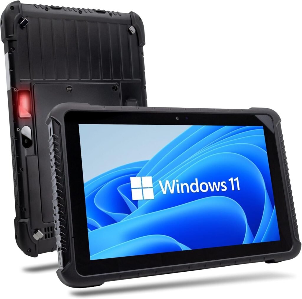 VRT11 Heavy Duty Windows Pro Tablet, Built-in 2D/1D/QR Barcode Scanner, WiFi, Bluetooth, Camera, Serial/USB Ports, Fingerprint Reader, Indoor/Outdoor Industrial Design, All-Day Battery