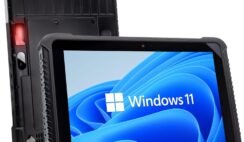 VRT11 Heavy Duty Windows 11 Pro Tablet, Built-in 2D/1D/QR Barcode Scanner, WiFi, Bluetooth, Camera, Serial/USB Ports, Fingerprint Reader, Indoor/Outdoor Industrial Design, All-Day Battery