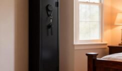 KAER 4-5 Gun Safe with Biometric Fingerprint & Digital Keypad,Gun Safe for Rifles and Pistols,Gun Cabinets for Rifles and Shotguns,Long Gun Safes,Rifle Safe with Removable Shelves