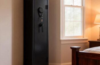 KAER 4-5 Gun Safe with Biometric Fingerprint & Digital Keypad,Gun Safe for Rifles and Pistols,Gun Cabinets for Rifles and Shotguns,Long Gun Safes,Rifle Safe with Removable Shelves