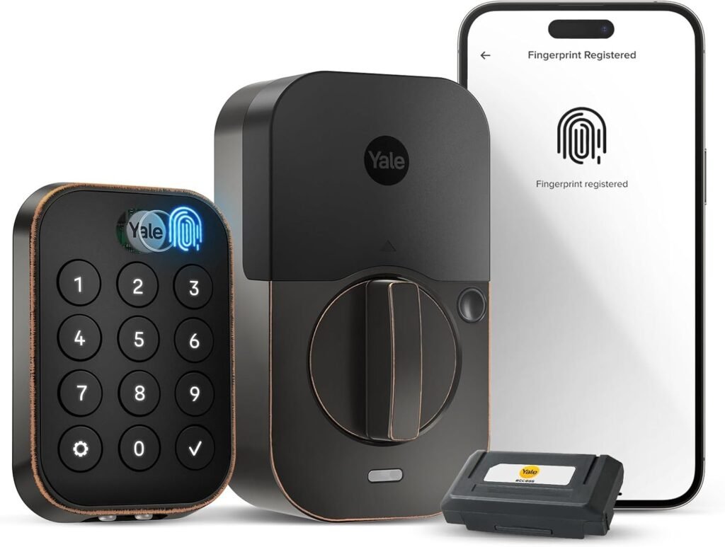 Yale Assure Lock Touch Deadbolt, Oil Rubbed Bronze Key-Free Smart Entry Door Lock with Wi-Fi Connected Touchscreen Keypad and Fingerprint Scanner for Code Entry and Remote Access, YRD430-F-WF1-0BP