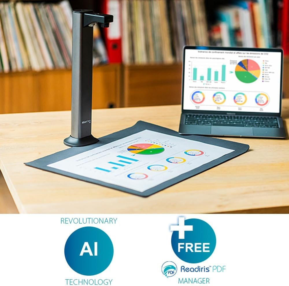 IRIScan Desk Pro 18MP 4K Book and Document Scanner Black with OCR, AI Auto-Flattening and Finger Erasing, Compatible with Windows and Mac, Readiris PDF Included review
