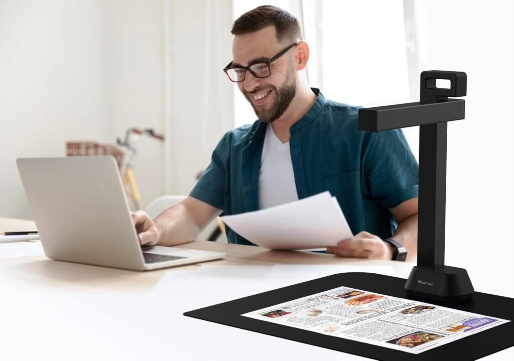 IRIScan Desk Pro-Professional Color Document,Book Scanner,Auto-Flatten & Deskew,21MP,Capture 11x17in,136 Languages OCR,Text to Speech,PDF/Search,PDF/Word/Tiff/Excel,Video Distance Learning,Win&Mac review